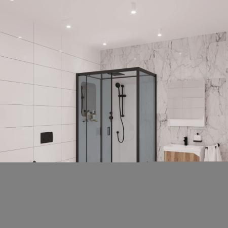 Душевая кабина Niagara Premium 69120134QRBLACK 120х80 прямоугольная с крышей ориентация правая